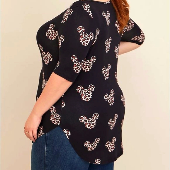 NWT TORRID TUNIC TOP MICKEY MOUSE SHIRT LEOPARD PRINT ANIMAL PRINT  Plus Size 4X - Picture 2 of 9